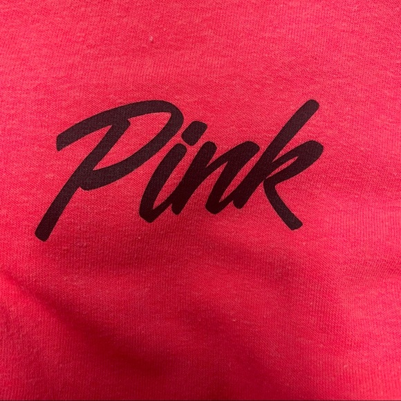 VS PINK pink logo zip up hoodie sz L - Picture 4 of 5